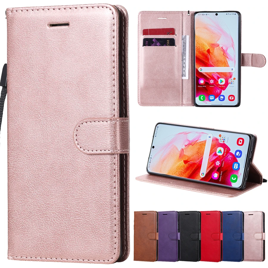 

PU A52 A72 Wallet Soft Case For Samsung Galaxy Note 8 9 10 20 S5 S6 S7 Edge S8 S9 S10 S20 FE S21 Puls Ultra Flip Phone Cover Bag