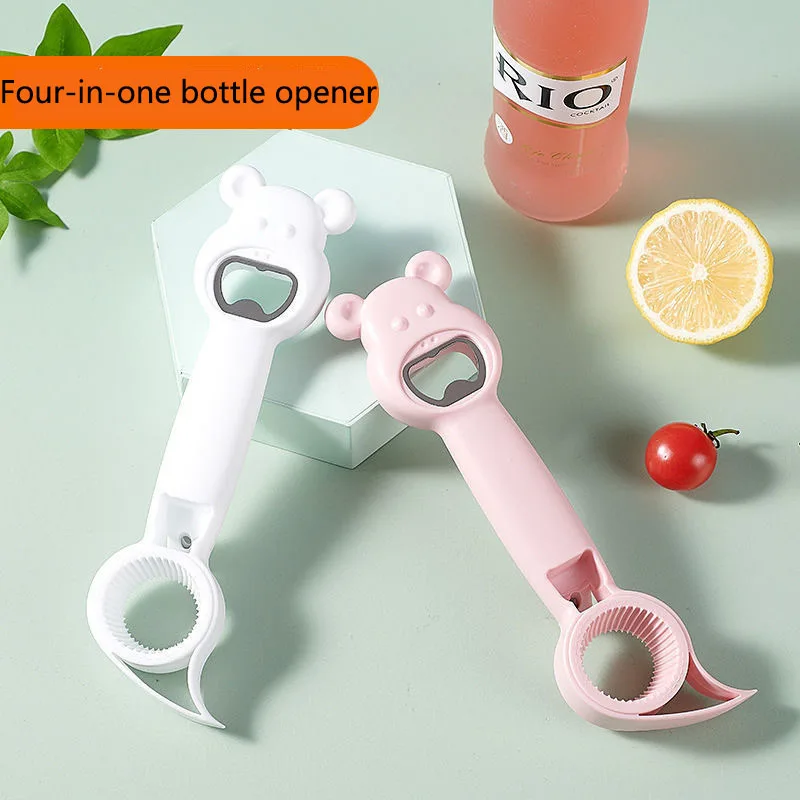 

Multi-Purpose 4-In-1 Bottle Opener Beer Beverage Can Multi-Function Bottle Opener Bottle Opener Kitchen Household Lid Opener