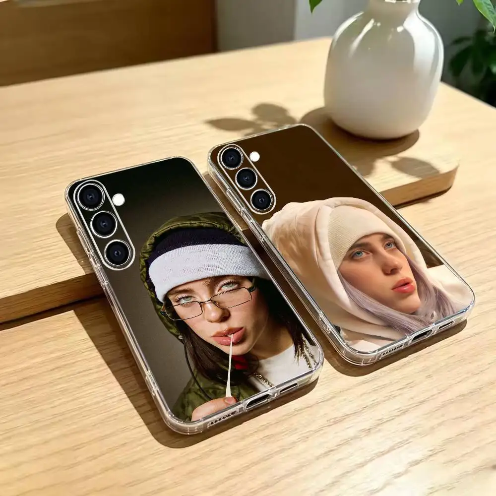 Pop L-Billie Eilish singer Phone Case Transparent Soft Case For Samsung A73,A72,A71,A70,A51,A52,A53
