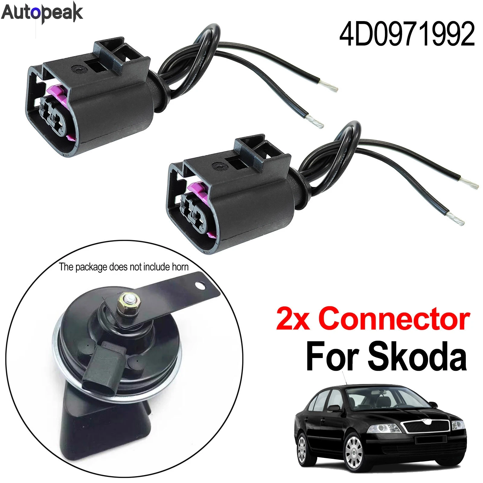 

2Pc For SKODA Fabia 6Y Octavia Superb Roomster 2PIN Electrical Horn Connector Sealed Female Plug Repair Kit Loom socket Wiring