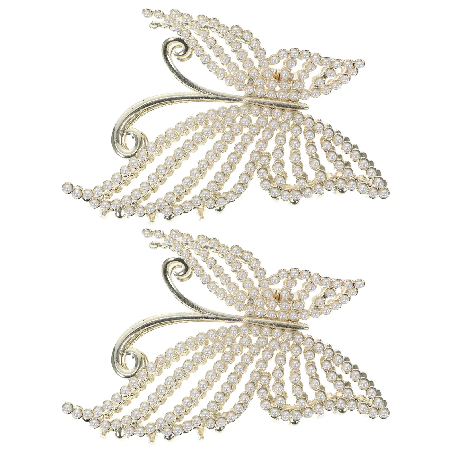

2Pcs Butterfly Claw Clips Metal Hair Jaw Clamps Rhinestone Decorative Hair Clips for Women Elegant Hairstyle Fasteners for Party
