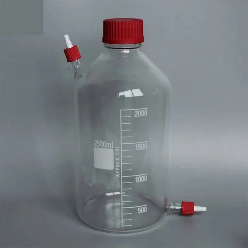 

2000ml Biological Fermentation Tank Special Feeding Bottle Double Joint Laboratory Feeding Liquid Bottle Stirring Bottle