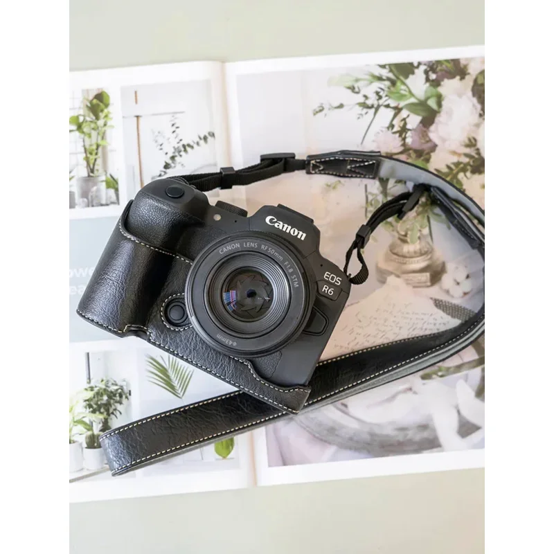 Suitable for Canon EOS R5 protective case R6 camera cover R6 Mark 2 II base camera bag EOS leather case accessories