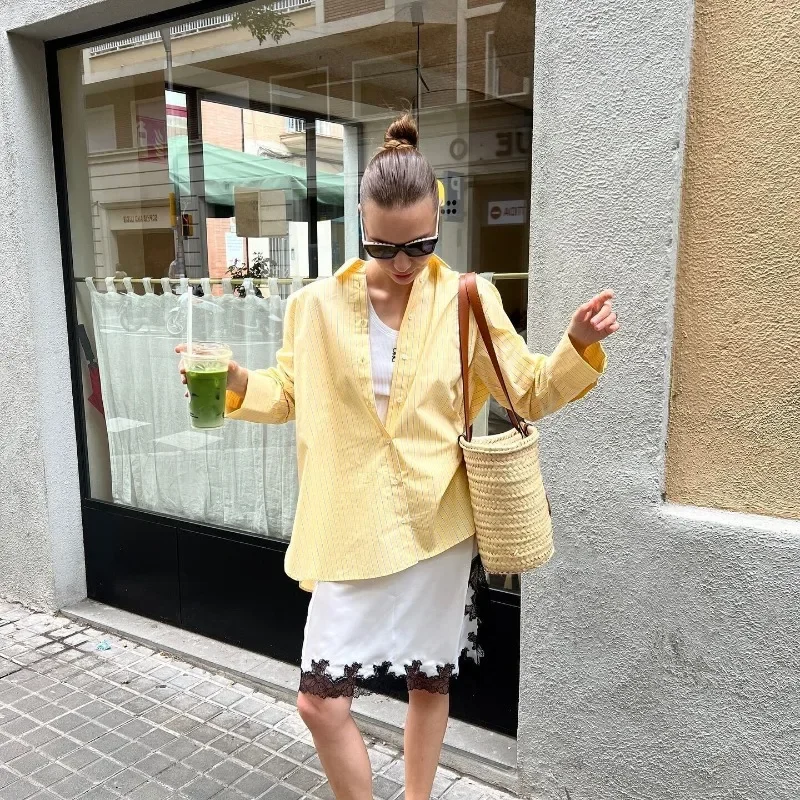 Camisas femininas blusas 2025 manga longa topos casual solto com botão blusas mujer y2k blusa femme coreano insszartrafs topos