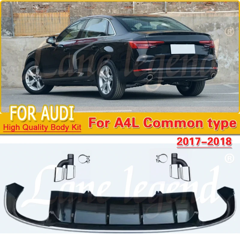 

Modification the Rear Four Outlet Exhaust FOR Audi A4 A4L 2017-2018 Lip Auto Body Kits High quality Accessories Modify S5