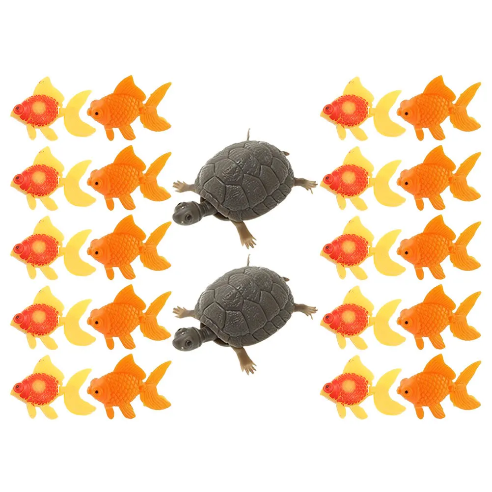 

22pcs Artificial Goldfish Decor Floating Turtle For Aquarium Plastic Fake Swimming Fish Ornament Fish Tank Decorations