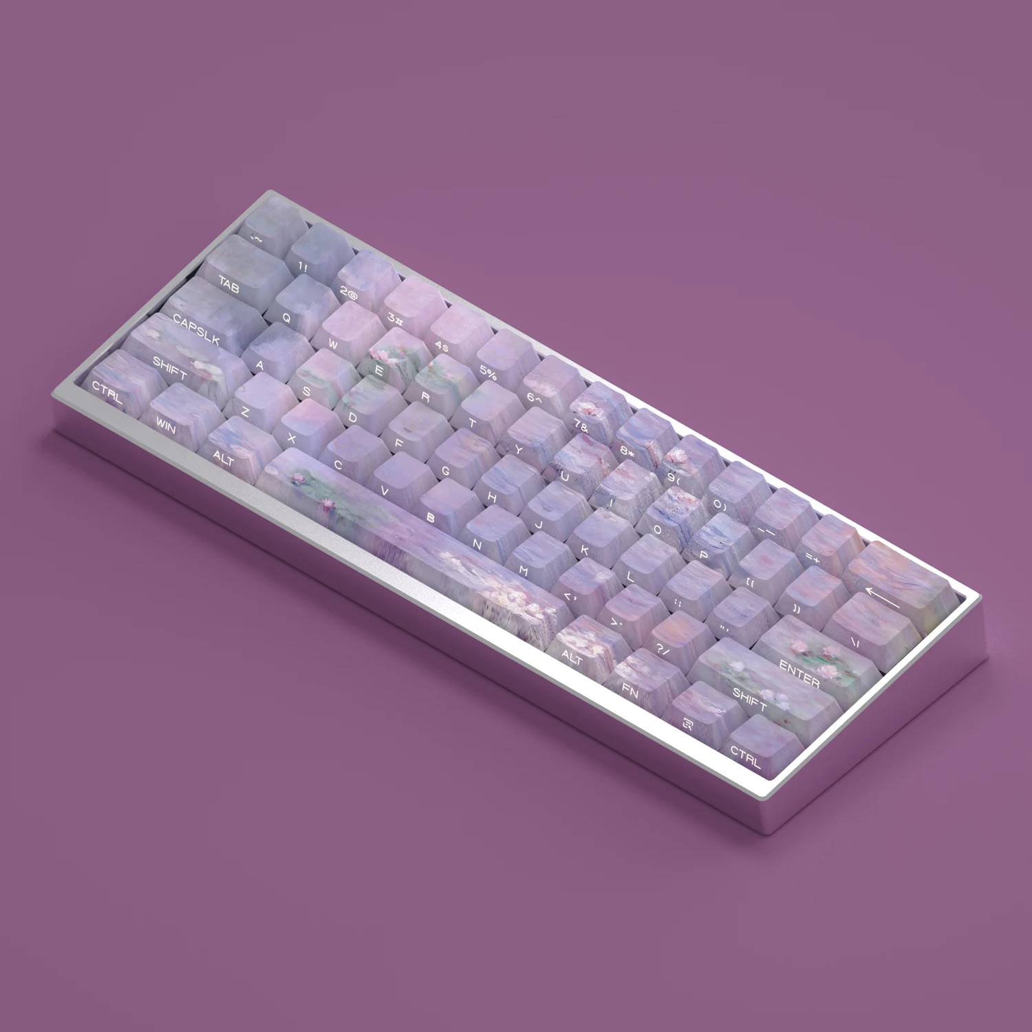 PBT 키캡 130키 워터 릴리 테마 키캡 세트 커스텀 체리 프로파일 염색 승화 측면 각인 반투명 키보드 캡