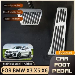 Stainless Steel Car Pedals For BMW X3 X5 X6 E83 E53 E70 E71 F25 F15 F16 F85 G01 G05 G18 G06 Accelerator Brake  No Drilling Pedal