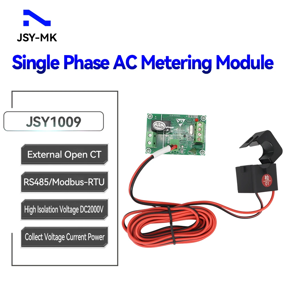 JSY1009 100A Single Phase AC Metering Module RS-485 Modbus-RTU Energy Meter With Open CT