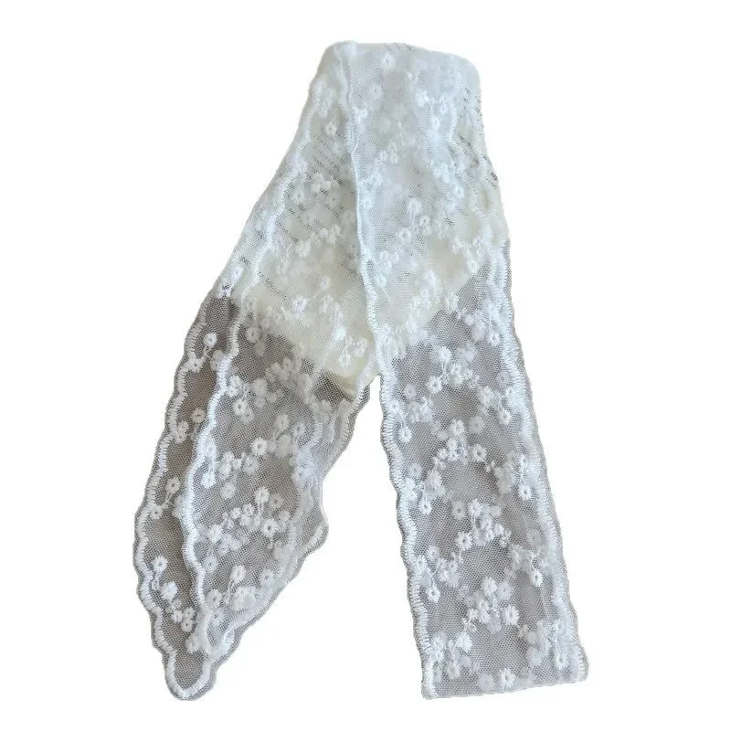 Lace Hair Band Versatile Bohemian Hair Scrunchie Scarf Ribbons for Women Sweet Floral Ribbon Waist Belt Boho Chic Decor Necktie