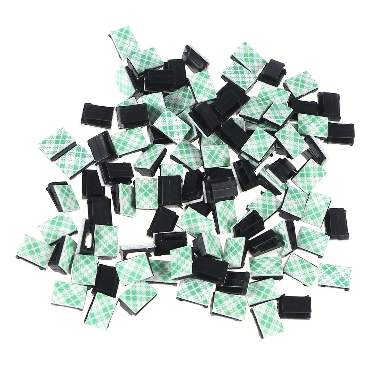 

100 Pcs Fixing Reusable Cable Ties Black Clamp Cables Holder Clip Self-adhesive
