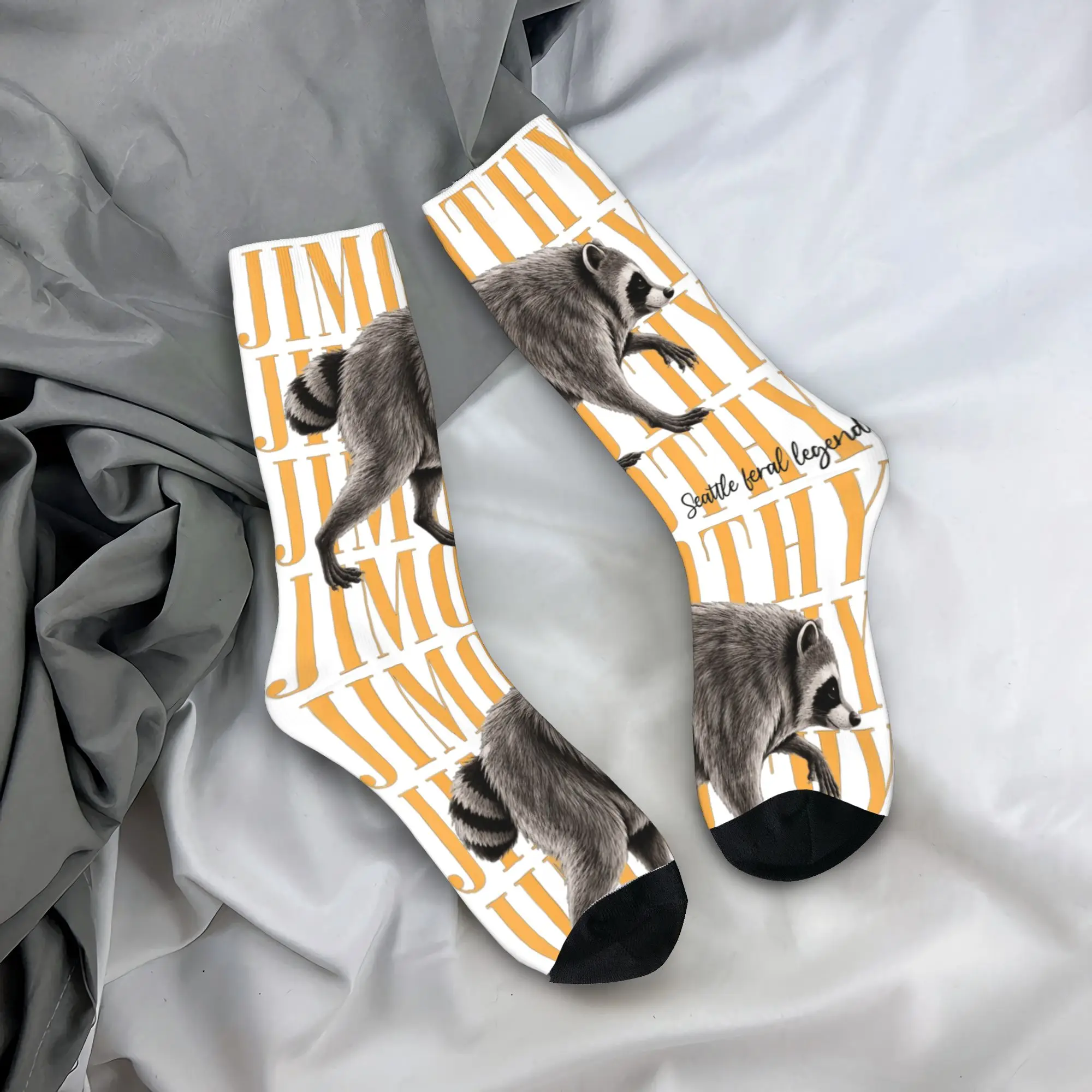 Fashion Men's Socks Harajuku Jimothy Raccoon Seattle Feral Legend Sock   High Quality Women Socks Spring Summer Autumn Winter