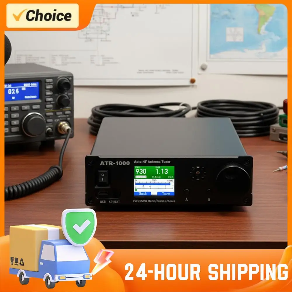 AMNVOLT ATR1000 HF 단파 라디오 안테나 튜너 (1.8-30MHz, 1000W) WiFi 원격 제어 지원 YAESU ICOM 햄 라디오 장비용