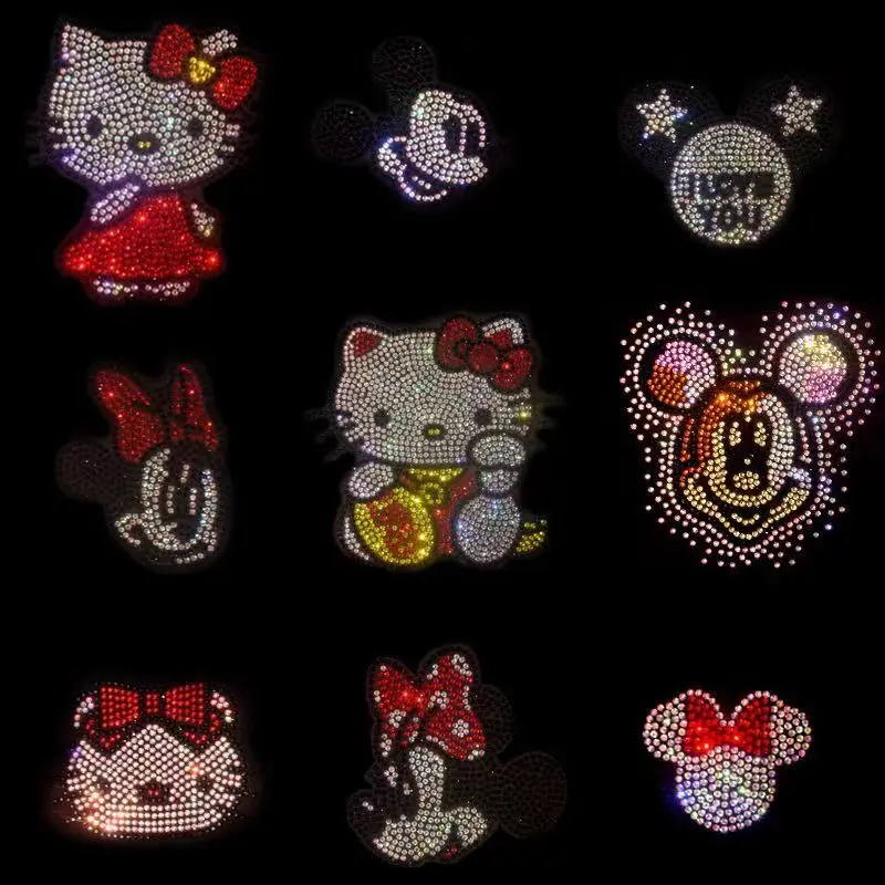 Iron on rhinestone patch Clothing accessories Clothing decoration Cute cartoon hot diamond patch