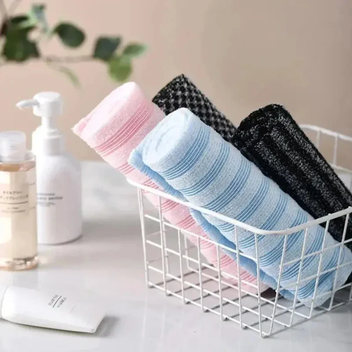 1PC Silver Ion Antibacterial Back Scrubber Towel Ultra Long Exfoliating Shower Bath Multi Function Rich Foam Body Washcloth