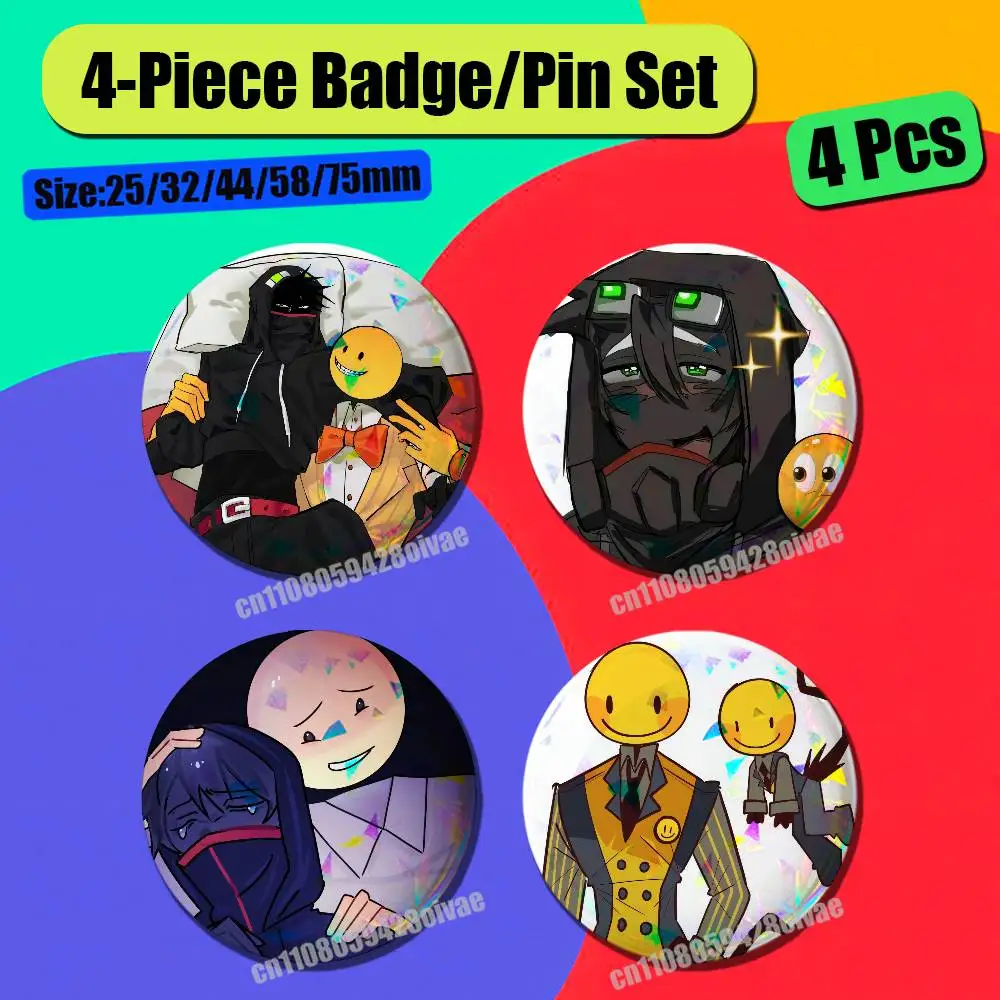 For Verity Thatmob Badge Pin Insignia 4 Piece Set Round Button Emblem Laser Film Gift 44mm Custom