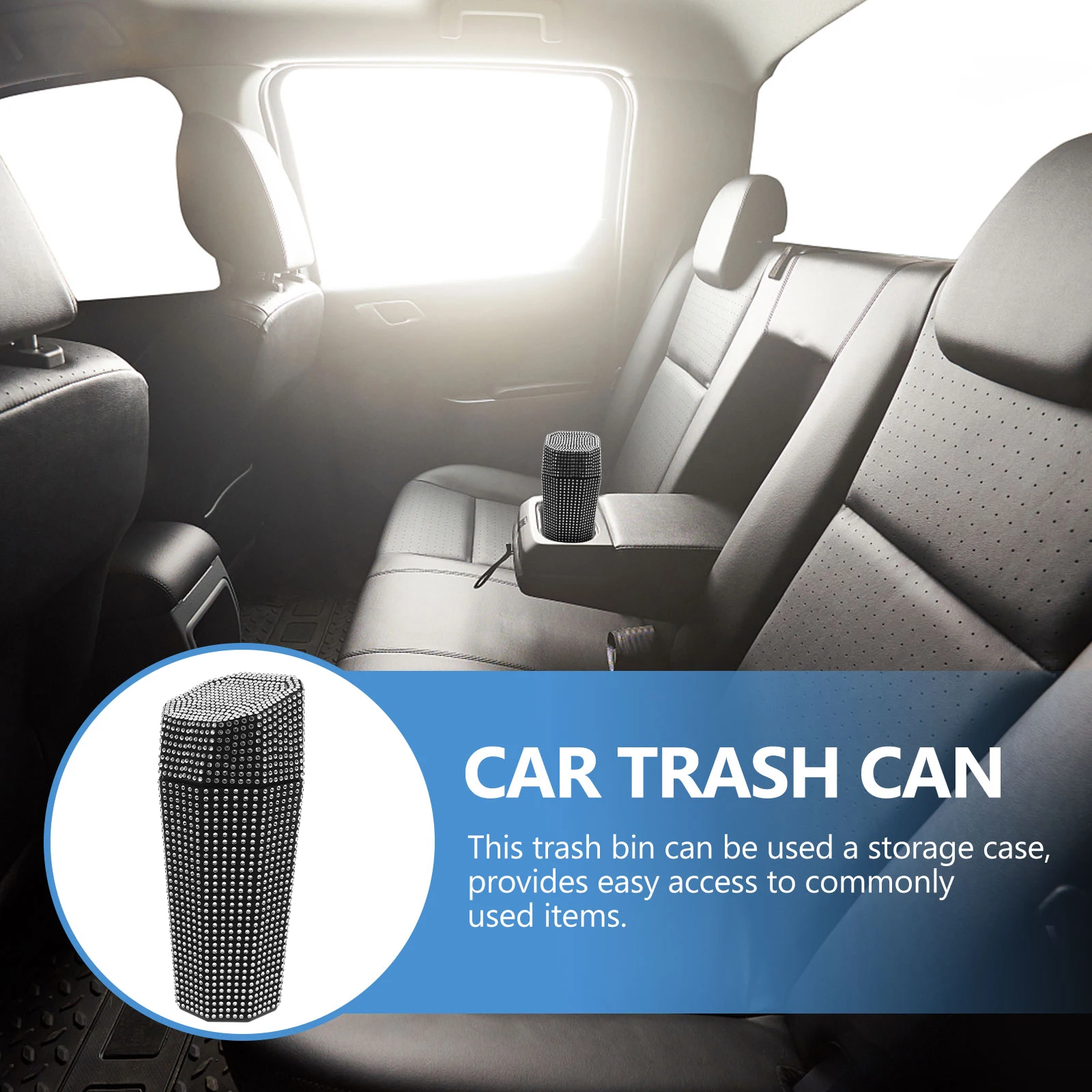 

Car Trash for Rhinestones Automotive Garbage Cans Mini Accessories Office Bin