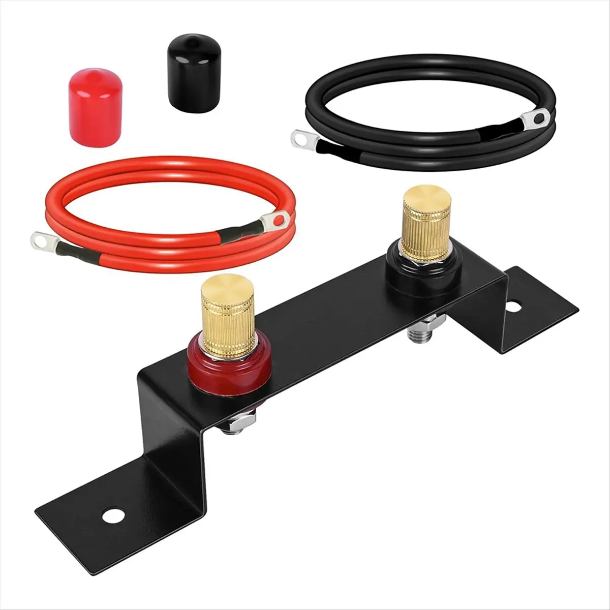 AT16 Battery Relocation Kit, Battery Jump Post Kit Heavy Duty Remote Battery Terminals Charging Post with Bracket Cable