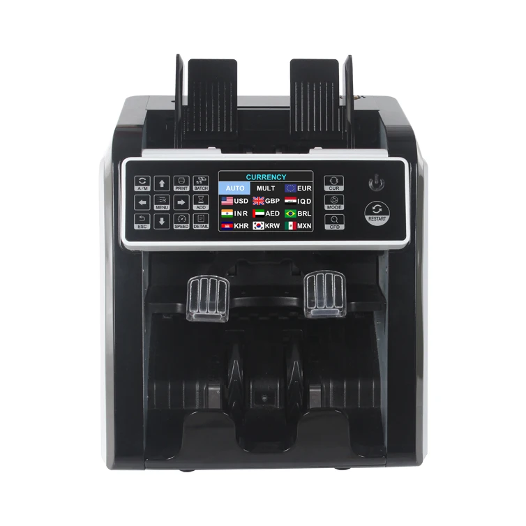 آلة عد النقود المعتمدة مع موافقة ECB AL-950 Chuanwei Dual CIS فارز الأوراق النقدية قيمة مختلطة عداد النقود FCC #4