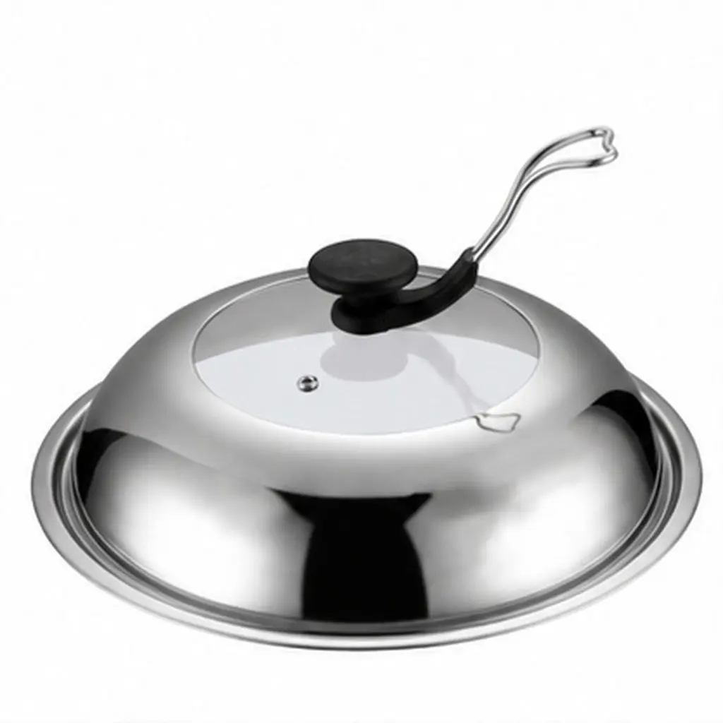 1Pcs Exquisite Stainless Steel Pot Cover Heat Resistant Easy Grip Visible Cooking Cover Food Protector Pan Lid Kitchen Essential