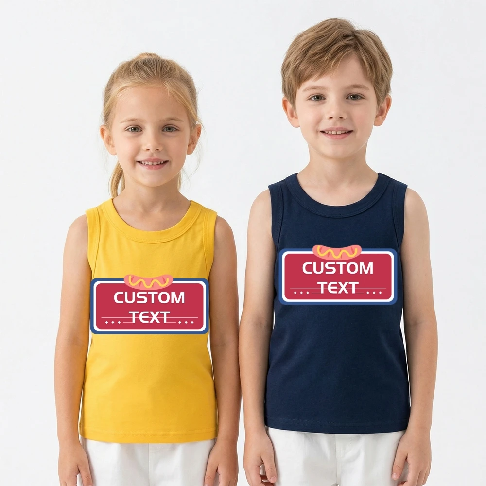 Neutral Minimalist Kids Tee Personalized Toddler T-Shirt Custom Your Own Text Name Boy Girl Birthday Gift Blank Tops