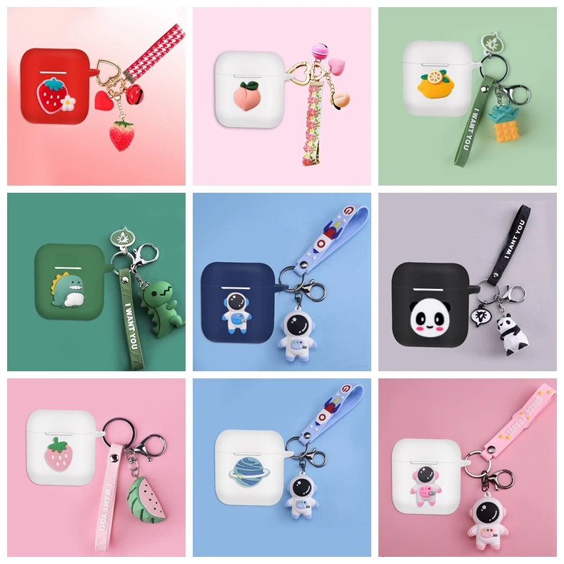 เคสลายการ์ตูนสำหรับ BASEUS W04 2023เคสซิลิโคนลายสัตว์น่ารัก/สีพีช/อะโวคาโดเคสครอบหูฟังบลูทูธ