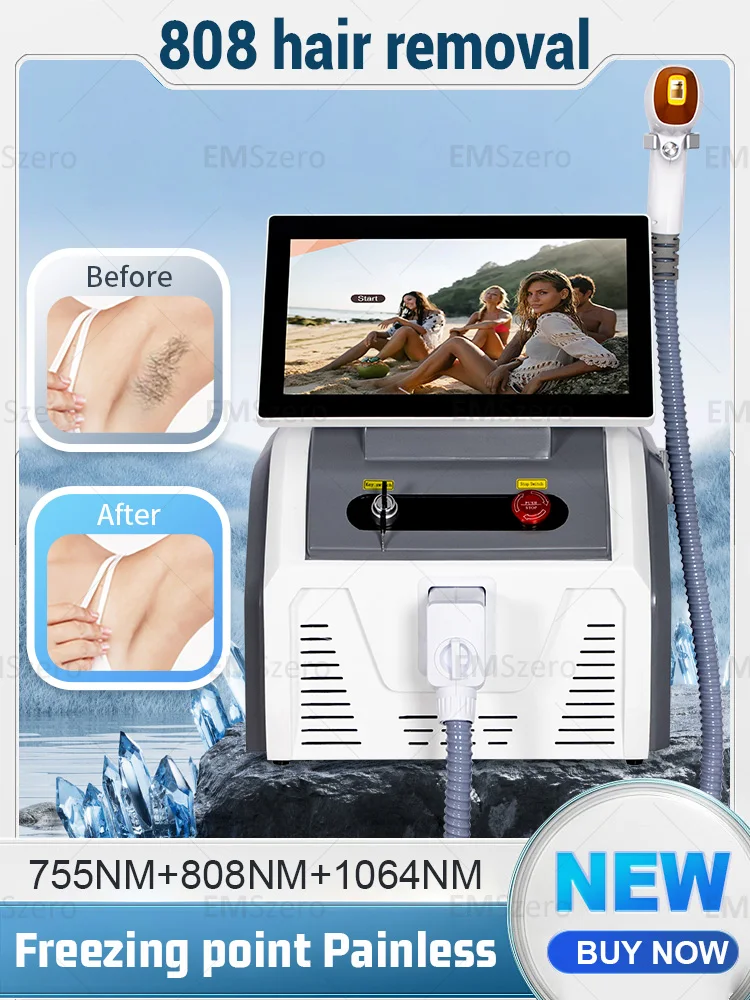 

2025 3000W Diode 755 808 1064nm 940nm 4 Wavelength Diode Laser Ice Titanium Laser Machine Body Hair Removal Equipment