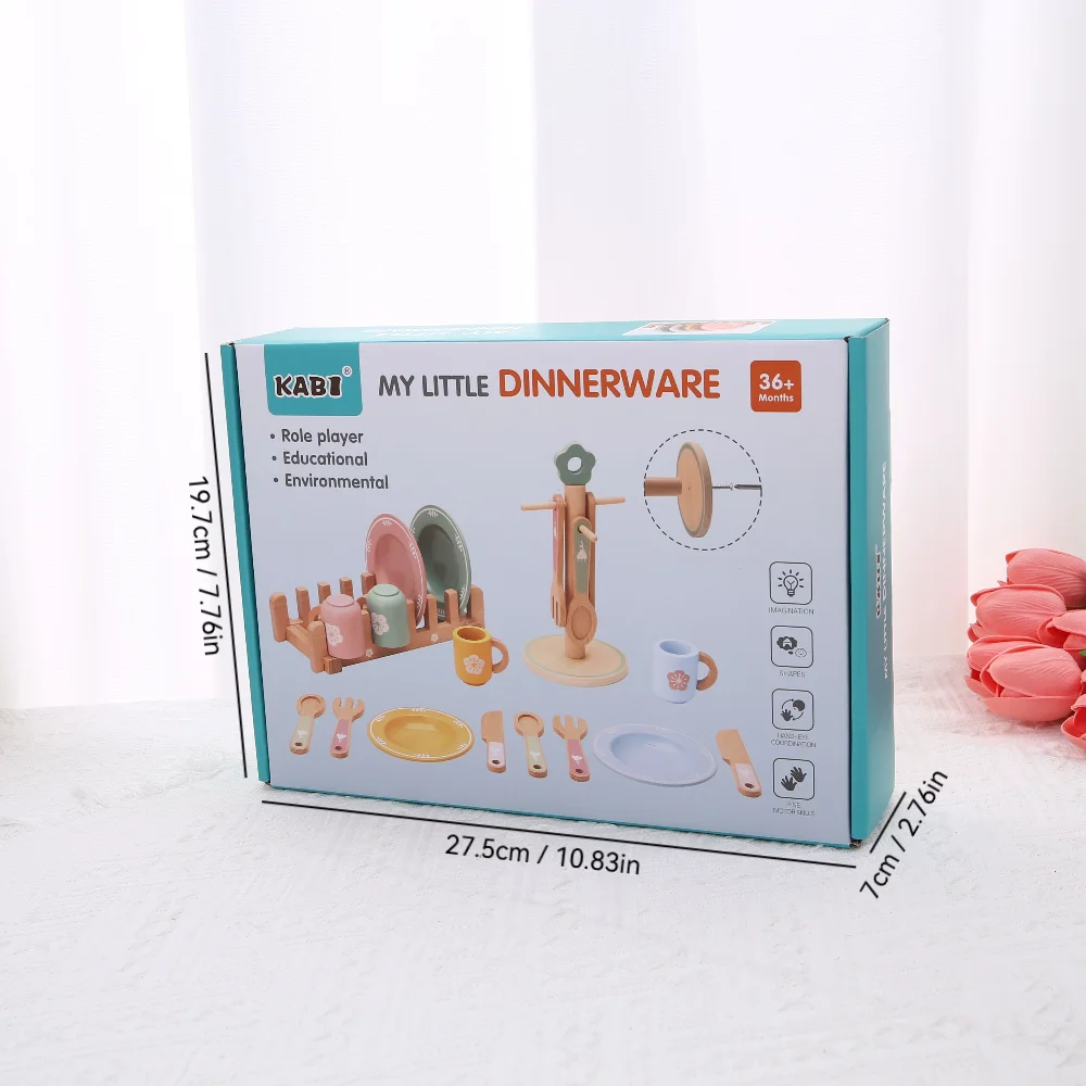 Gesimuleerde thuiskeukengerei voor kleuters, kinderpuzzels, kleine chef-koks, gesimuleerd keukengerei, houten speelgoed