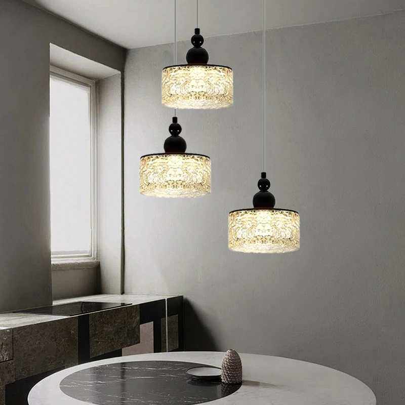 Modern Designer Black Ceiling Glass Pendant Lights LED Small Hanging Lamps for Room Decor Home Stair Lustre Dining Room