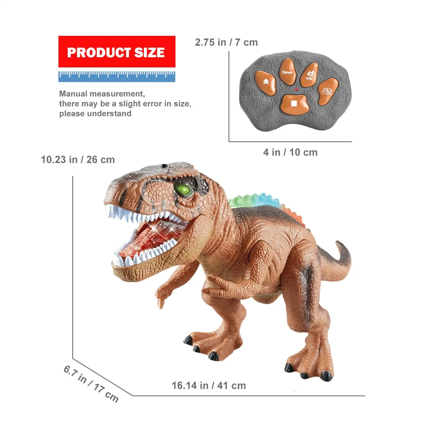 Walking and Roaring Dinosaur Remote Control Electronic Robots Dinosaurs Toys with Light and Sound Ideal Children's Gifts