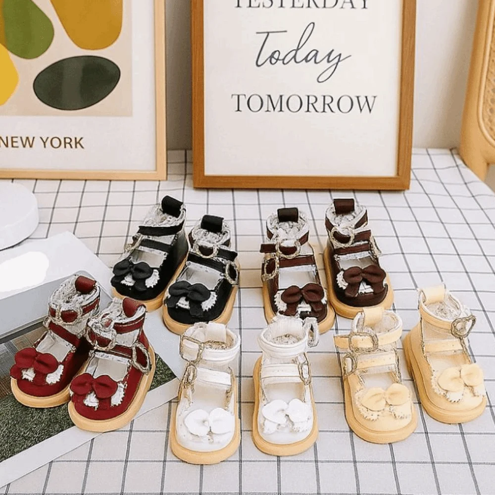 

1 Pair Leather Shoes 1/6 Scale PU Leather Shoes Round Toe High-top 1/6 Bjd Doll Shoes Cartoon Casual Doll Mini Sports Shoes
