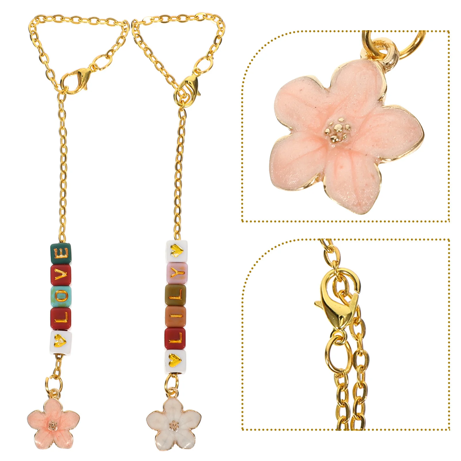 

2Pcs Small Letter Charms for Tumbler Handle Decoration Hanging Cup Chain Pendant Fashionable Backpack Keychain Accents