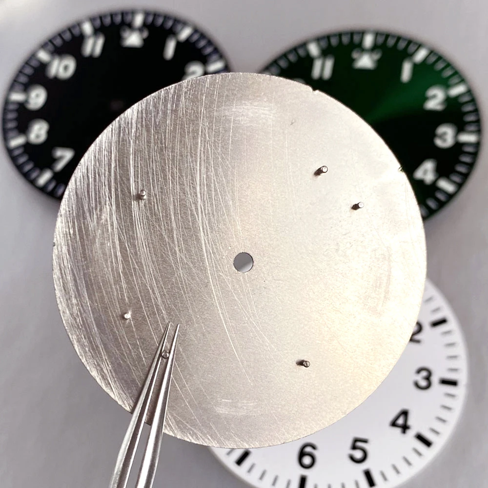 Sunburst Blue Green 38mm Watch Dial White Black Hand Set Fit NH35 NH36 NH38 PT5000 for Pilot Diving Men Watch Parts Accessories