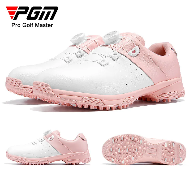 PGM sepatu Golf wanita, sneaker olahraga kasual cepat bertali serat mikro tahan air Anti Slip XZ297/XZ298 grosir