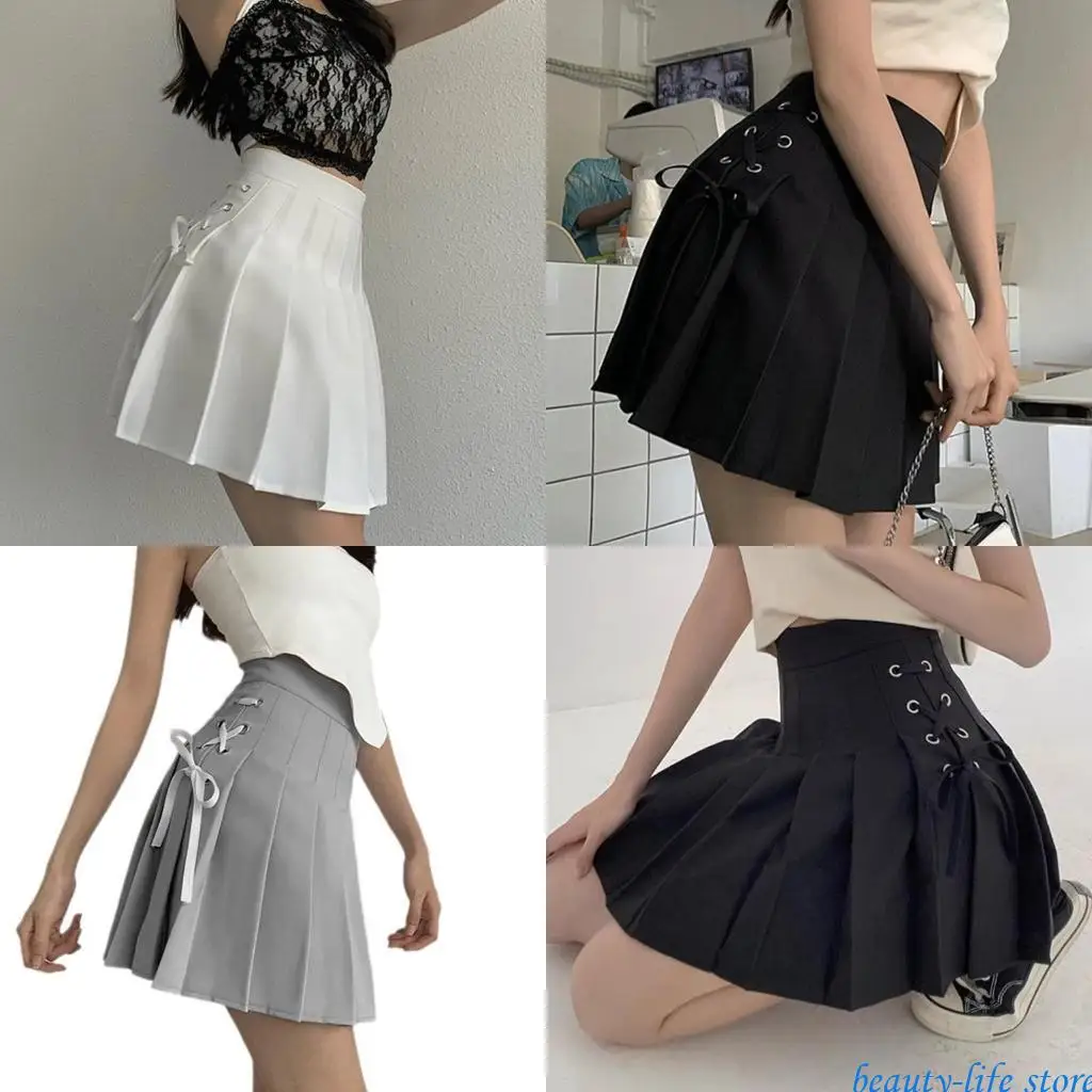 

Fashionable Pleated Skirt With Subtle Strap Accent Perfect For Modern Women 517D