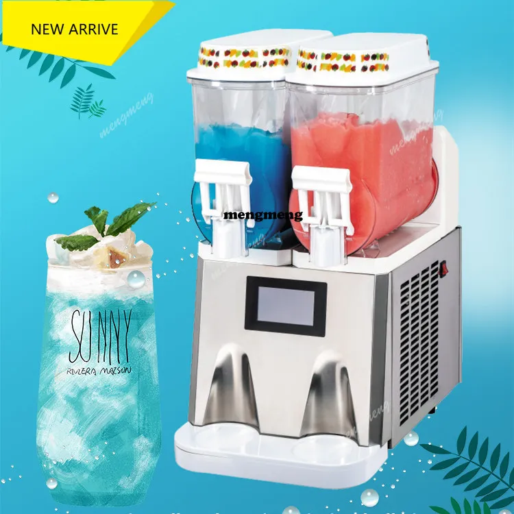 Snow Melter 12LM Commercial Double Cylinder Slush Snow Grain Smoothie Double Temperature Beverage Machine Milk Tea Shop