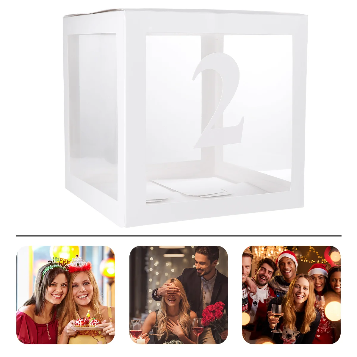

Clear Balloon Box Party Decoration Balloons Case For Christmas Birthday Kids Event Decorative Balloon Box Block