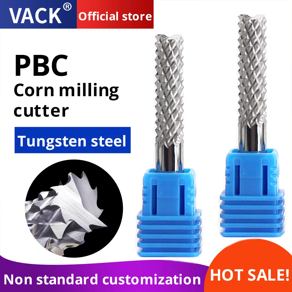 VACK Pcb Carbide Tungsten Corn Milling Cutters End Mill Router Bits Wood Cutter CNC Engraving Machine Tools 3.175mm 4mm 6mm 8mm