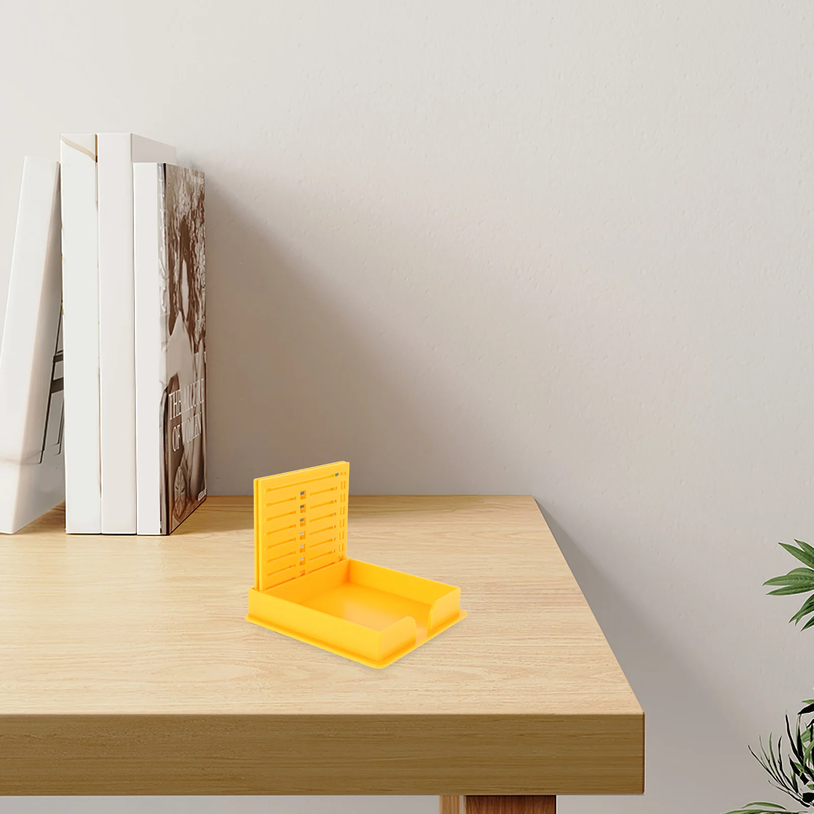 Dual Slot Stick Note Template Organizer Box Plastic Note Pad Holder for Desk Office Home Memo Storage Week Label Holder