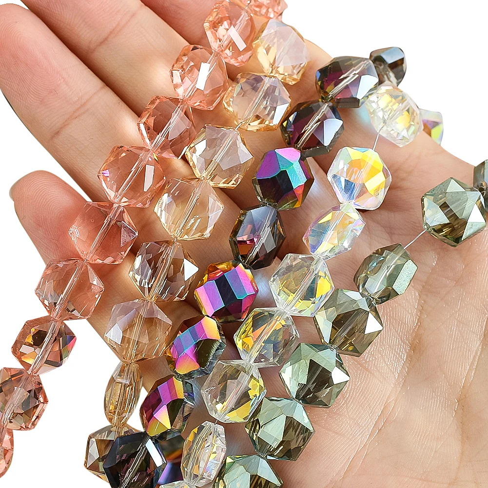 20PCS Dazzling Crystal Glass Prism Faceted Hexagram Star Garment Beads DIY Apparel Sewing Supplies Arts and Crafts Accessories