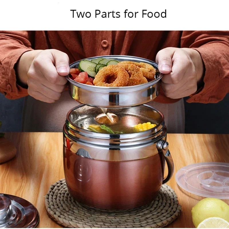 Stainless Steel Food Thermos 6-12 Hours Vacuum Lunch Box Thermo Container Soup Jar Insulated Thermoses Fruits Food Container