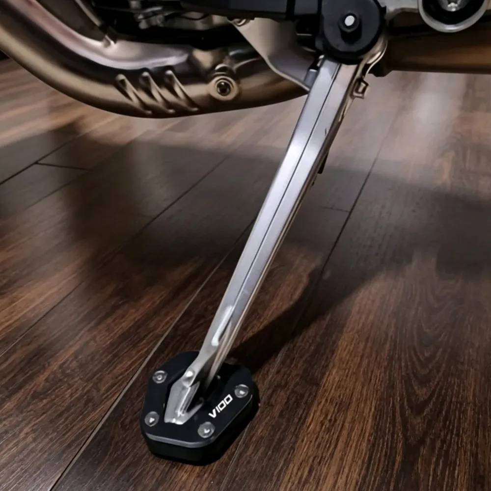 For Moto Guzzi V100 V 100 Mandello 2023 2024 2025 2026 Kickstand Foot Side Stand Extension Enlarge Foot Pad Support Plate