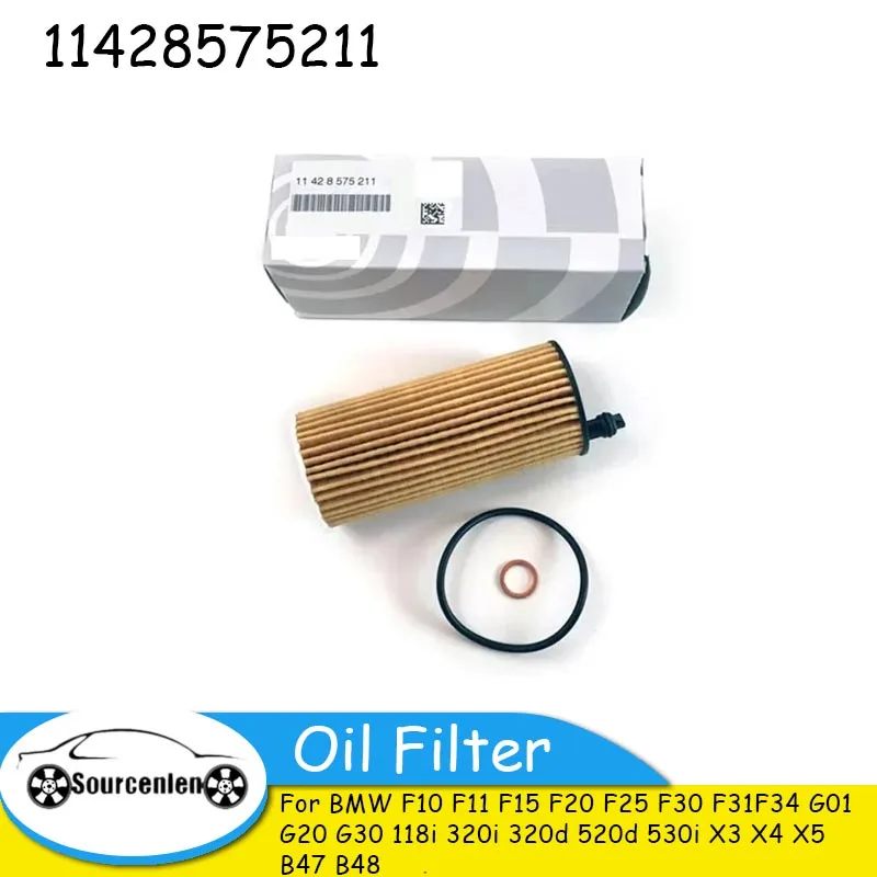 Car Oil Filter 11428575211 for BMW F10 F11 F15 F20 F25 F30 F31 F34 G01 G20 G30 118i 320i 320d 520d 530i X3 X4 X5 B47 B48 Engine