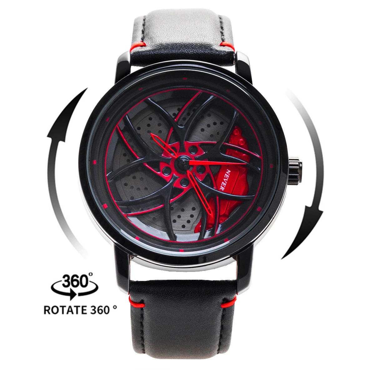 

3D Sports Car Wheel Hub Mens Watches Spinnning Wholesale Cartoon Characters Watches Quartz Waterproof 360 Rotate Reloj Hombre