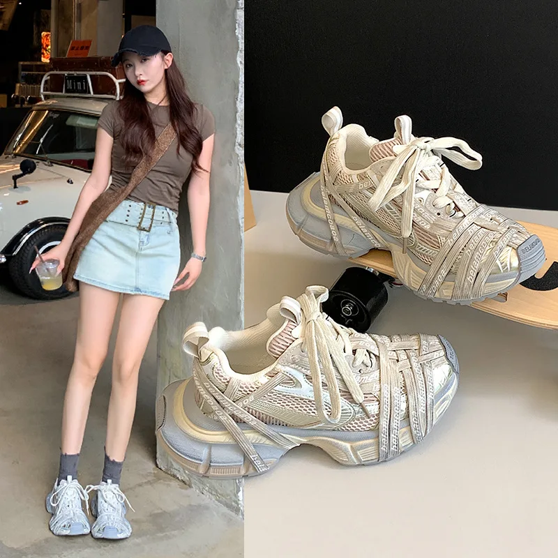 

Chunky Sneakers Men Women Brand Designer Luxury Shoes Women's Casual Shoes Unisex Thick Sole Daddy Sneakers Girls Sports Shoes