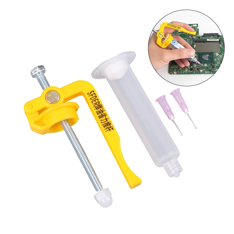 Solder Paste Extruder Circuit Board Repair Welding Oil Booster UV Glue Gun Syringe Propulsion Tool Soldering Accessorie Tool