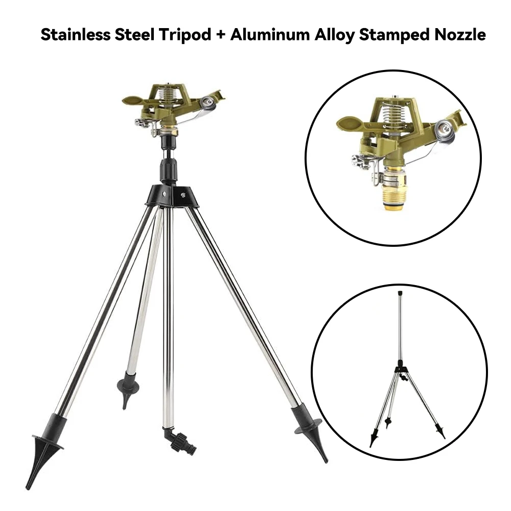 2 stuks/set in hoogte verstelbaar 360 °   Automatisch draaiende sproeier met telescopisch statief, grote dekking voor tuin, gazon en landbouw irrigatie