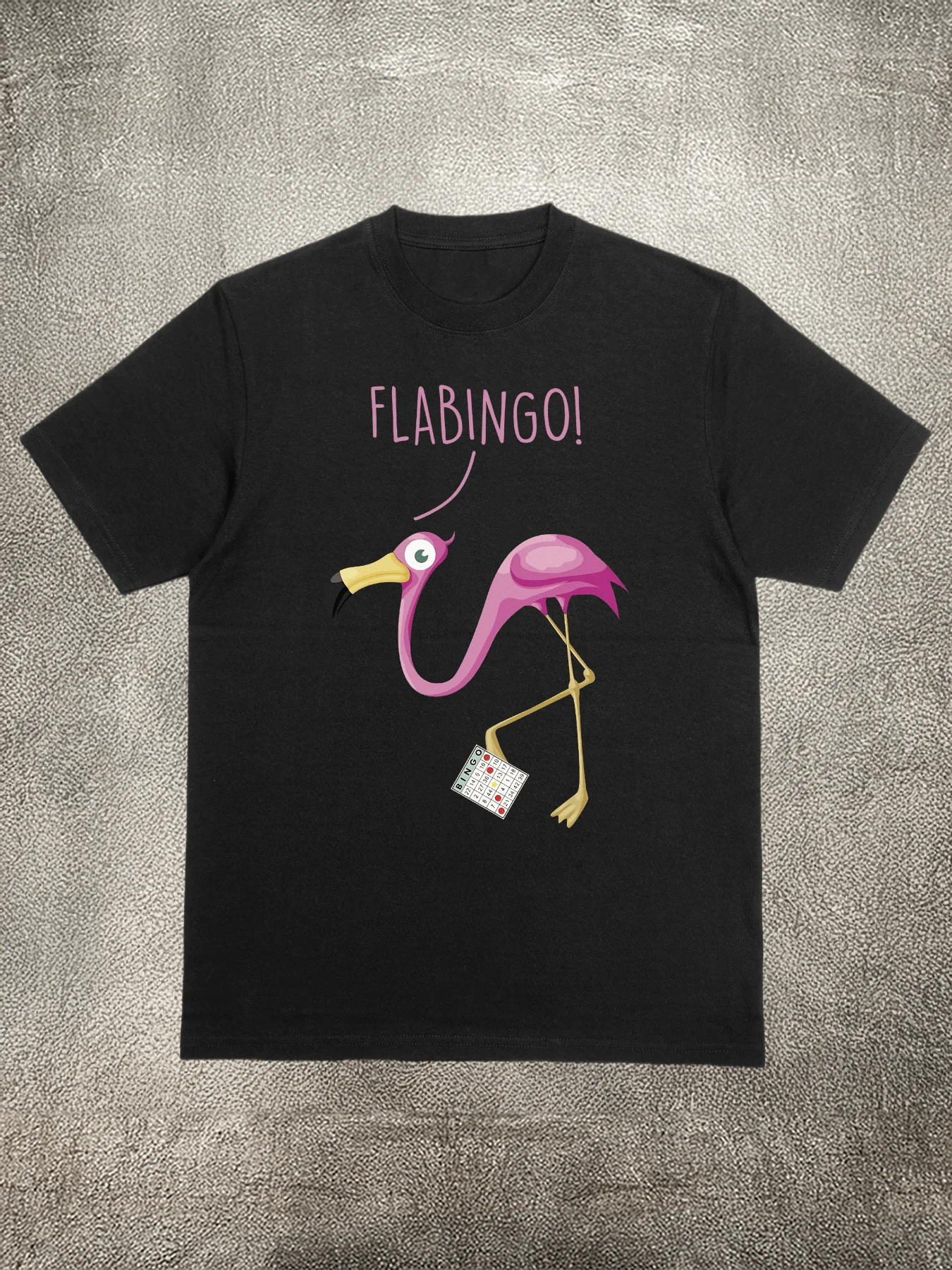 

Мужская футболка Flamingo Bingo Fun из черного хлопка, 200 г, мягкая и удобная, идеально подходит для повседневной летней одежды