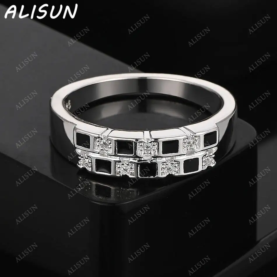 

ALISUN 925 Sterling Silver Zircons Geometric Ring For Women Men Fashion Jewelry Charm Grace Noble Wedding Accessories