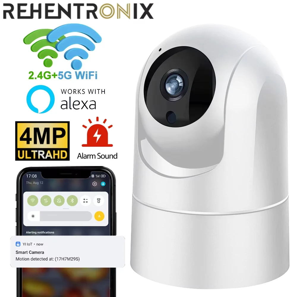 2.4g/5g WiFi Telecamera di sorveglianza 4MP Smart Home Security Wireless Indoor WiFi Camera Auto Tracking Baby Monitor Alexa IP Camera